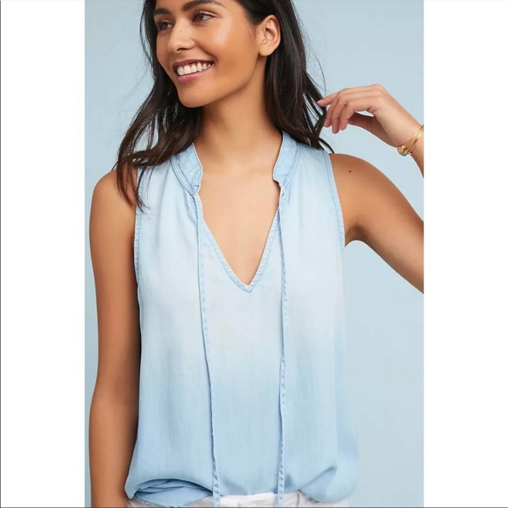 Anthropologie Cloth & Stone Chambray Tank Size S